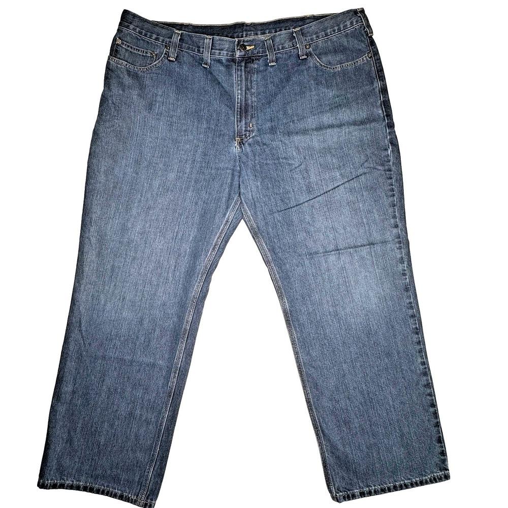 Carhartt Men Relaxed Fit Straight Leg Blue Denim Jeans 44x30 Med Wash 101483-968